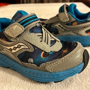 Saucony Baby Toddler 7 Outer Space Galaxy Solar System Planets Velcro Sneaker